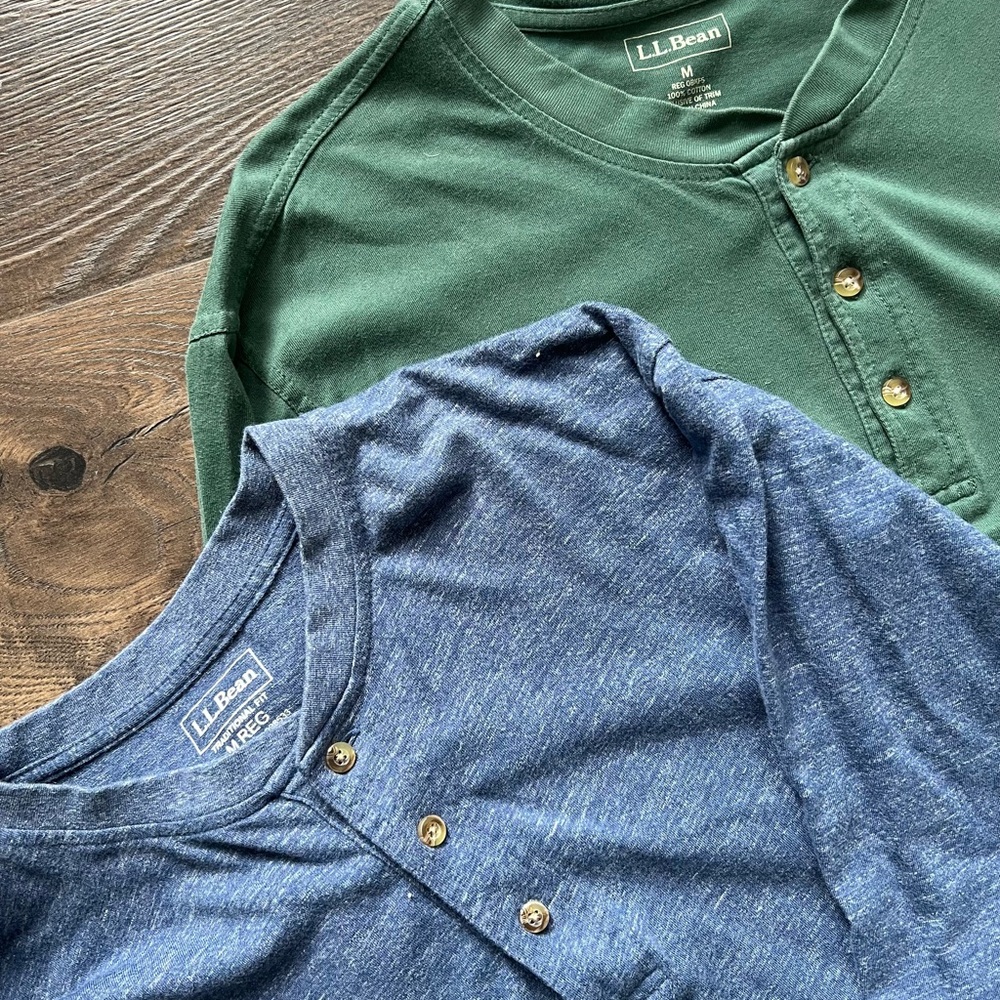 LL Bean Henley, lot of 2